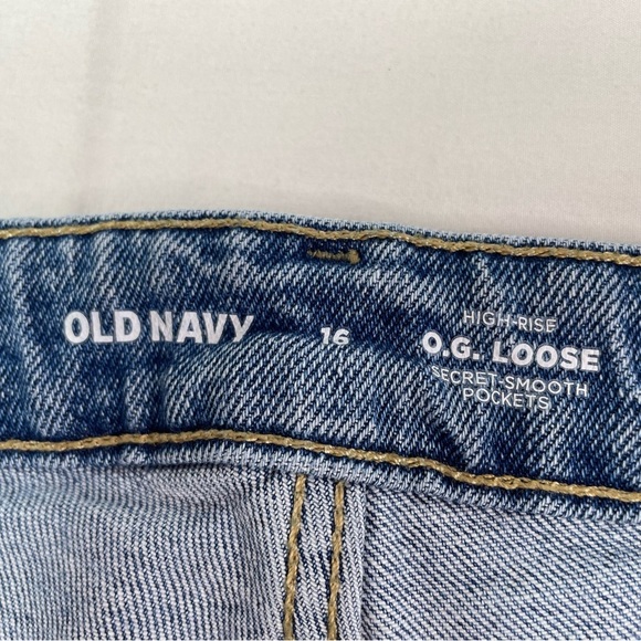 Old Navy High-Rise OG Loose Distressed Jeans Size 16 - Picture 3 of 7